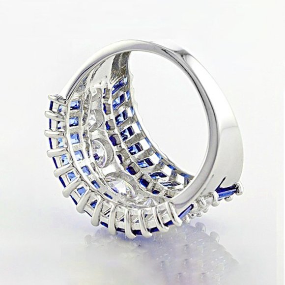 💥 Fashion Eternity Trendy Full Around Sapphire Beautiful Ring for Women,PD456 - Picture 10 of 10